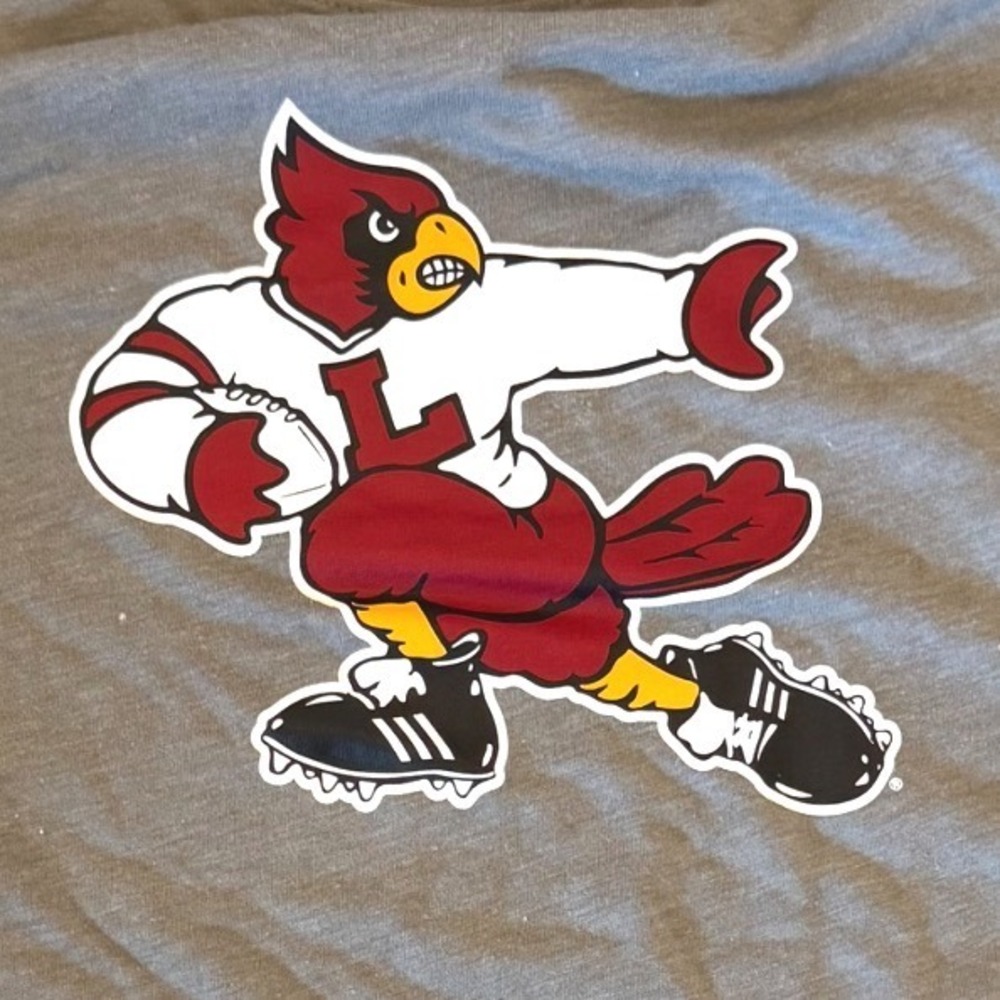 Adidas Louisville Cardinals T-Shirt Mens 4XL Grey Retro Mascot Tee